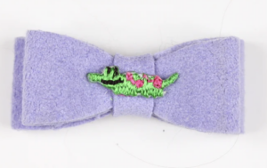 Susan Lanci Designs Embroidered Green Alligator Hair Bow